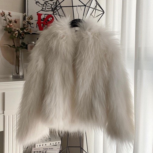 Knitting real hood raccoon fur jacket 피팅할인880,000