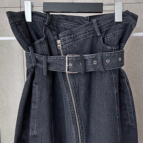 [Black label]Zipper denim long skirt 새상품세일